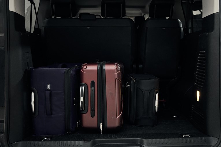 Toyota Proace trunk with luggage. 